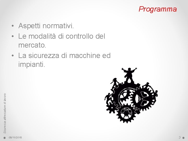 Programma Sicurezza attrezzature di lavoro • Aspetti normativi. • Le modalità di controllo del