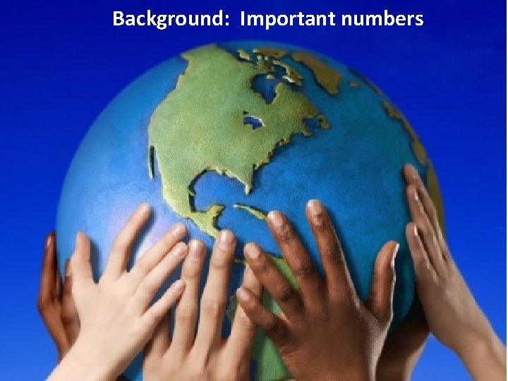 Background: Important numbers Background: Important numbers