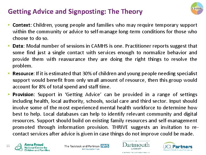 Getting Advice and Signposting: Theory • Context: Children, young people and families who may