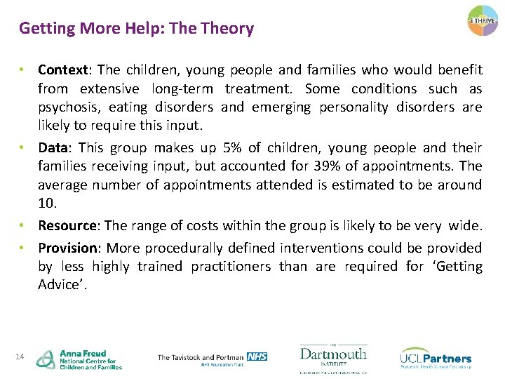 Getting More Help: Theory • Context: The children, young people and families who would