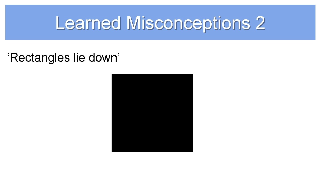 Learned Misconceptions 2 ‘Rectangles lie down’ 