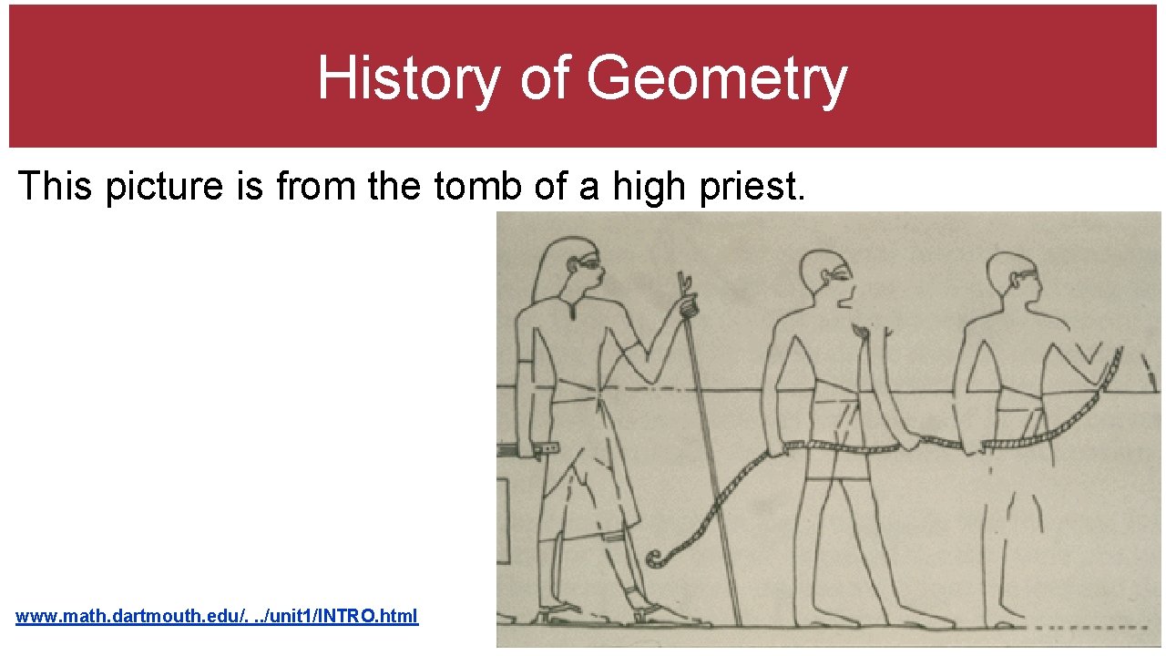 History of Geometry This picture is from the tomb of a high priest. www.