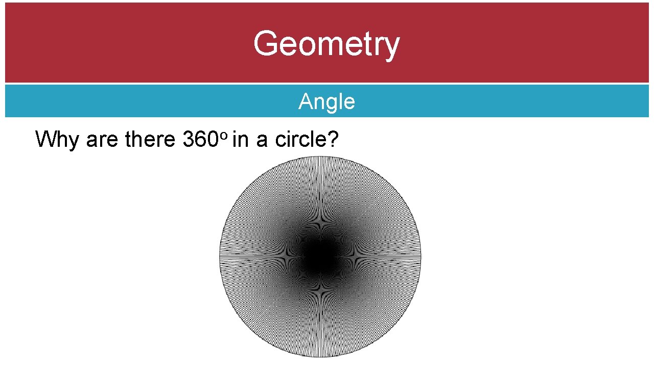 Geometry Angle Why are there 360 o in a circle? 