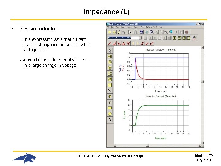 Impedance (L) • Z of an Inductor - This expression says that current cannot