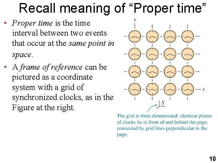 Recall meaning of “Proper time” • Proper time is the time interval between two