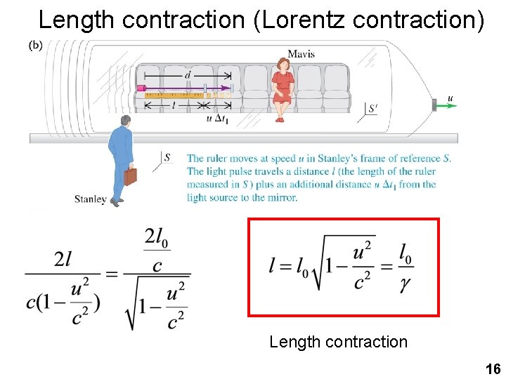 Length contraction (Lorentz contraction) Length contraction 16 