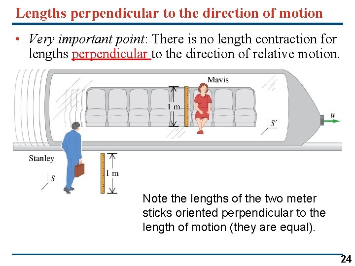 Lengths perpendicular to the direction of motion • Very important point: There is no