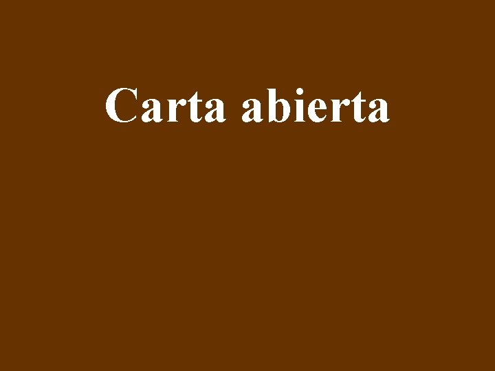 Carta abierta 