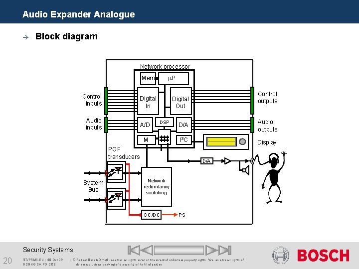 Audio Expander Analogue è Block diagram Network processor P Mem Control inputs Digital In Audio Expander Analogue è Block diagram Network processor P Mem Control inputs Digital In