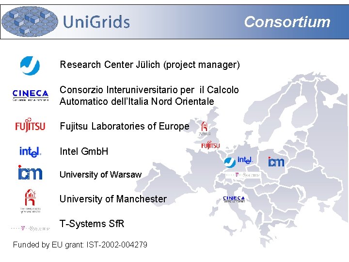 Consortium Research Center Jülich (project manager) Consorzio Interuniversitario per il Calcolo Automatico dell’Italia Nord