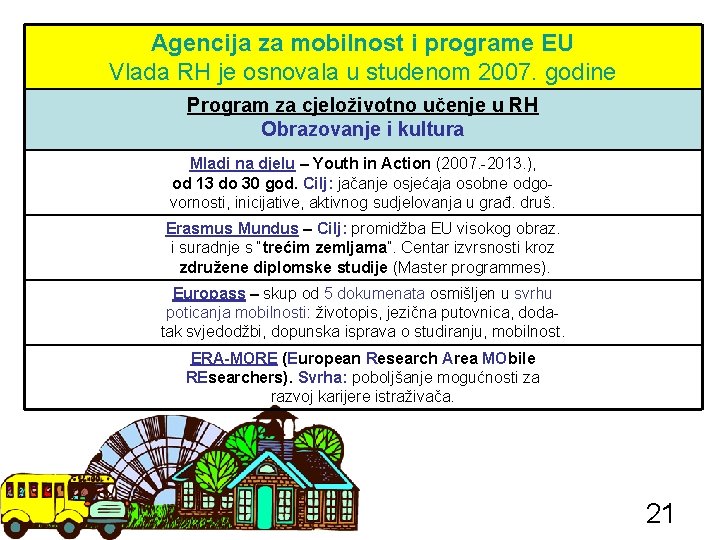 Agencija za mobilnost i programe EU Vlada RH je osnovala u studenom 2007. godine
