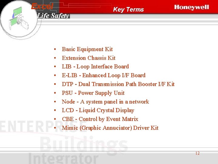 Excel Life Safety • • • Key Terms Basic Equipment Kit Extension Chassis Kit