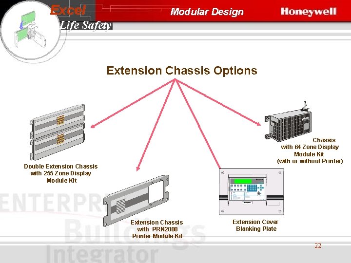 Excel Modular Design Life Safety Extension Chassis Options Extension Chassis with 64 Zone Display