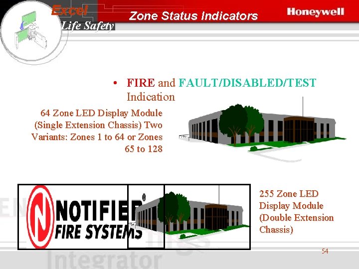 Excel Life Safety Zone Status Indicators • FIRE and FAULT/DISABLED/TEST Indication 64 Zone LED