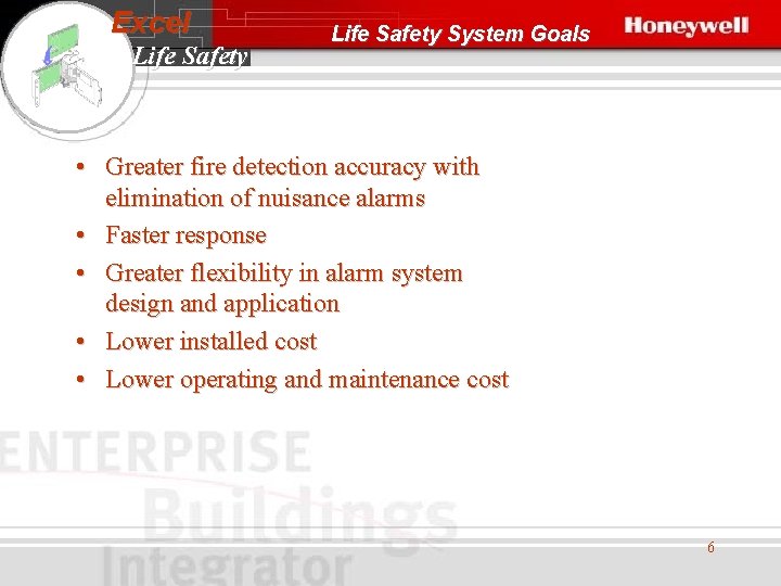 Excel Life Safety System Goals • Greater fire detection accuracy with elimination of nuisance