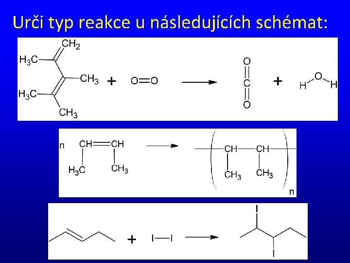 Urči typ reakce u následujících schémat: 