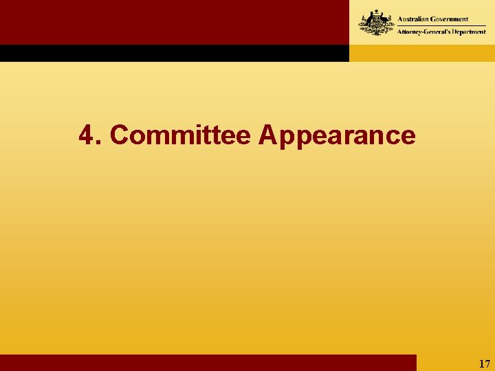 4. Committee Appearance 17 