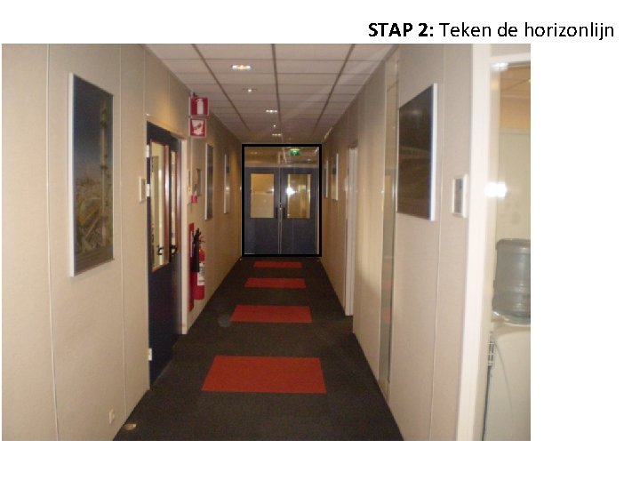 STAP 2: Teken de horizonlijn 