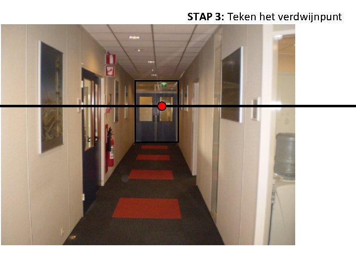 STAP 3: Teken het verdwijnpunt 