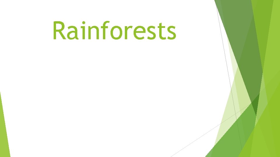 Rainforests 