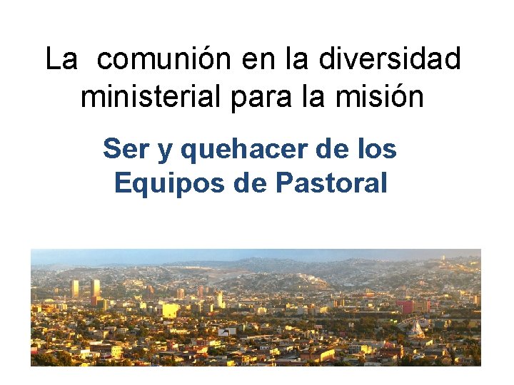 La comunión en la diversidad ministerial para la misión Ser y quehacer de los