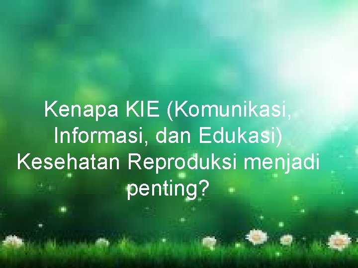 Kenapa KIE (Komunikasi, Informasi, dan Edukasi) Kesehatan Reproduksi menjadi penting? 