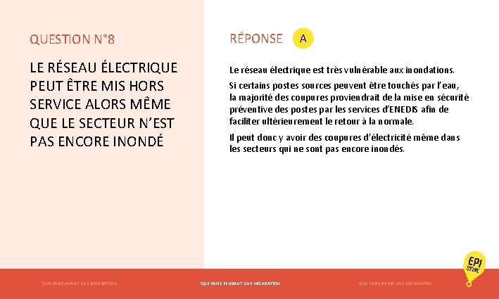 QUESTION N° 8 LE RÉSEAU ÉLECTRIQUE PEUT ÊTRE MIS HORS SERVICE ALORS MÊME QUE