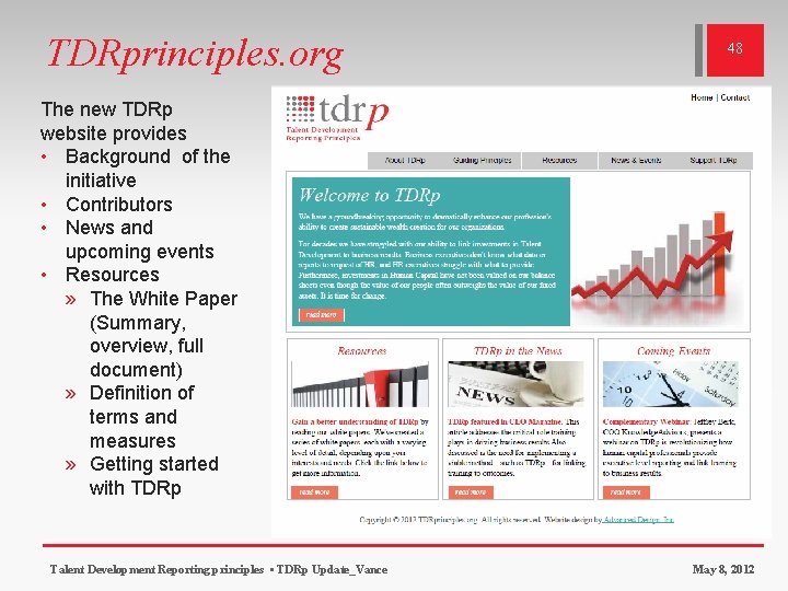 TDRprinciples. org 48 The new TDRp website provides • Background of the initiative •