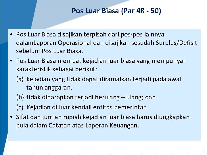 Pos Luar Biasa (Par 48 - 50) • Pos Luar Biasa disajikan terpisah dari Pos Luar Biasa (Par 48 - 50) • Pos Luar Biasa disajikan terpisah dari