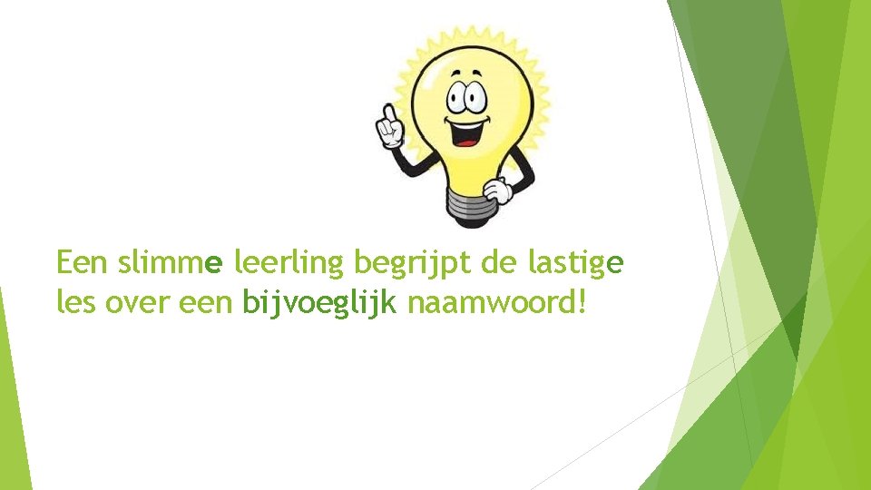 Een slimme leerling begrijpt de lastige les over een bijvoeglijk naamwoord! 