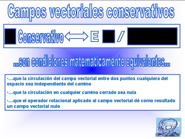  • …que la circulación del campo vectorial entre dos puntos cualquiera del espacio