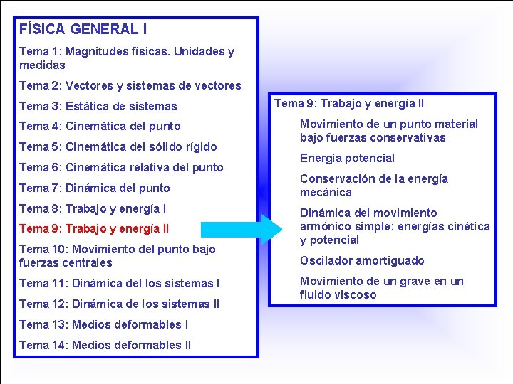 FÍSICA GENERAL I Tema 1: Magnitudes físicas. Unidades y medidas Tema 2: Vectores y