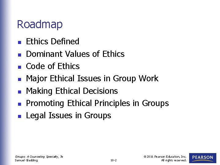 Roadmap n n n n Ethics Defined Dominant Values of Ethics Code of Ethics
