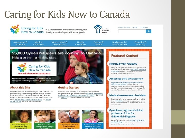 Caring for Kids New to Canada 