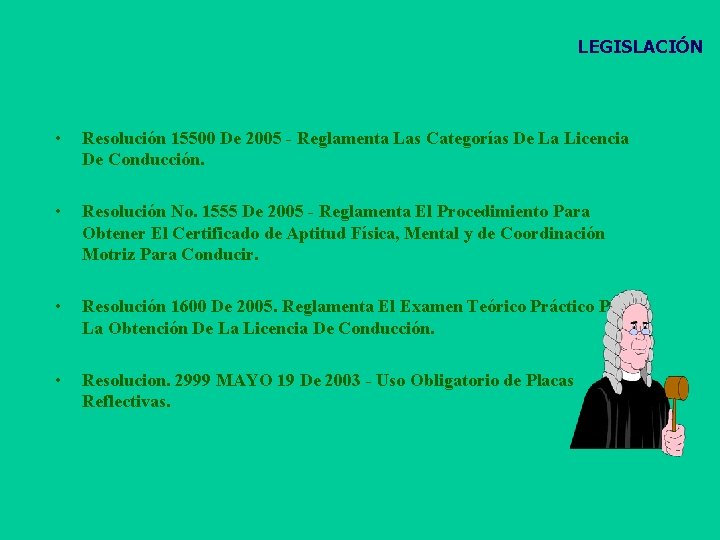 LEGISLACIÓN • Resolución 15500 De 2005 - Reglamenta Las Categorías De La Licencia De