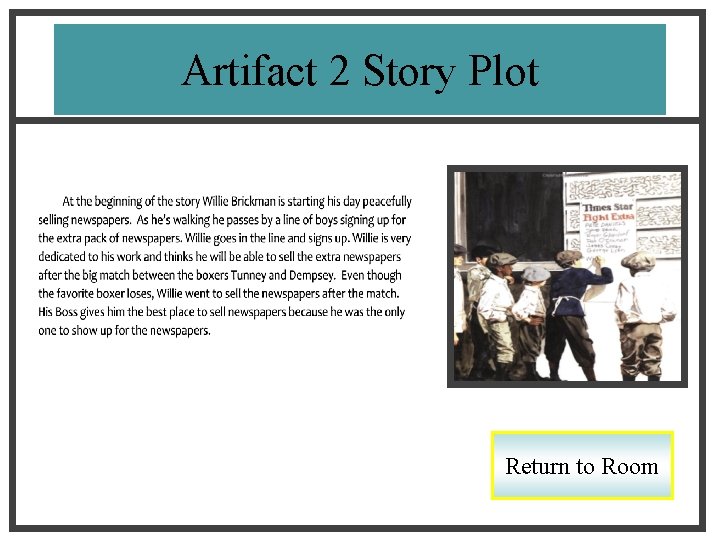 Artifact 2 Story Plot Return to Room 