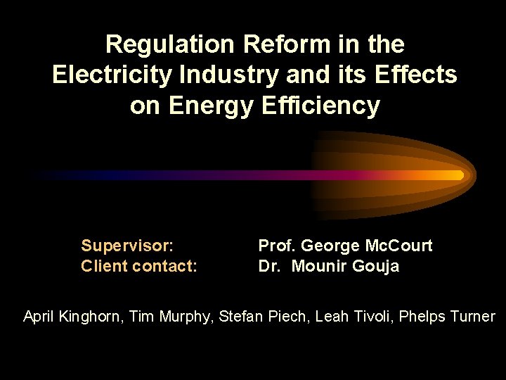 Regulation Reform in the Electricity Industry and its