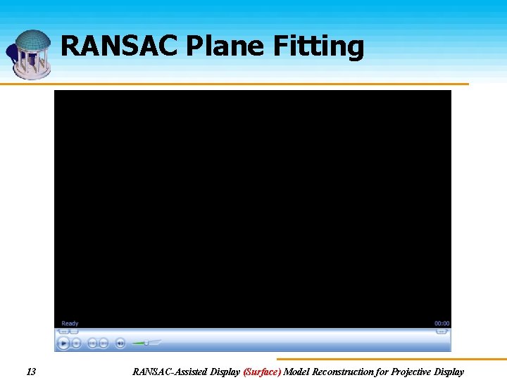 RANSAC Plane Fitting 13 RANSAC-Assisted Display (Surface) Model Reconstruction for Projective Display RANSAC Plane Fitting 13 RANSAC-Assisted Display (Surface) Model Reconstruction for Projective Display
