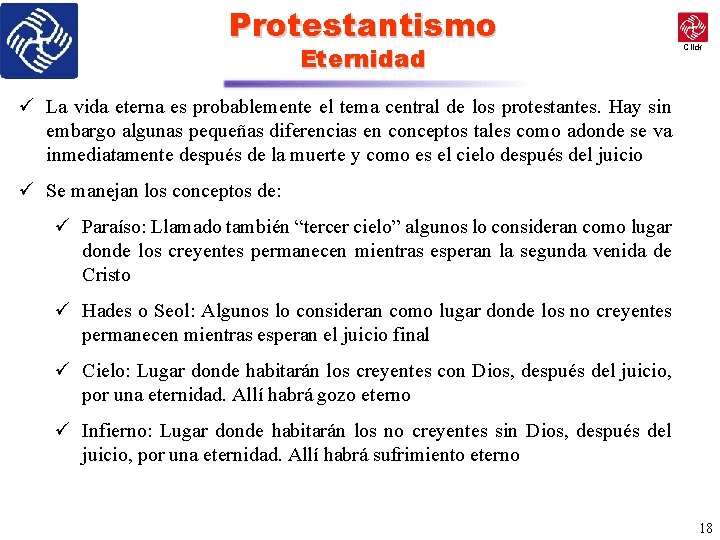 Protestantismo Eternidad Click ü La vida eterna es probablemente el tema central de los