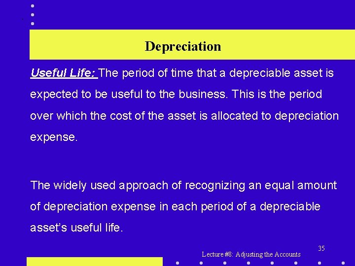 . Depreciation Useful Life: The period of time that a depreciable asset is expected