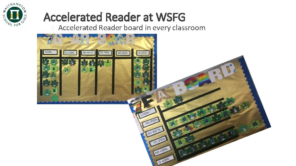 Accelerated Reader at WSFG Ø Accelerated Reader board in every classroom 