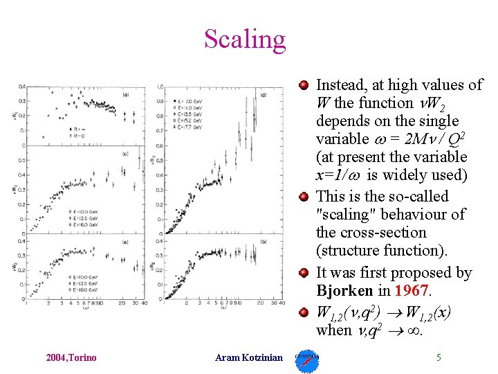 Scaling Instead, at high values of W the function W 2 depends on the