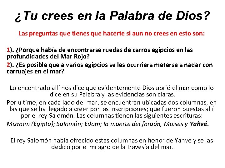 ¿Tu crees en la Palabra de Dios? Las preguntas que tienes que hacerte si