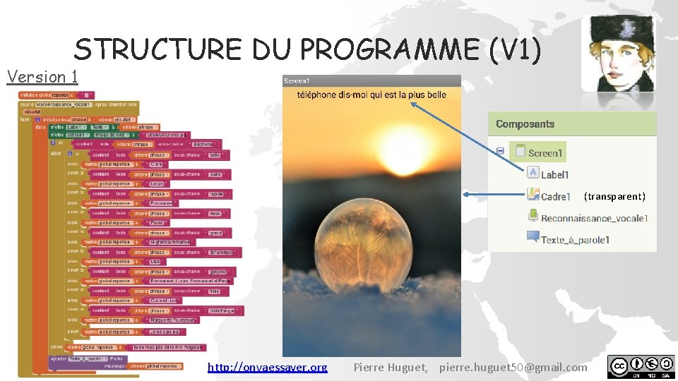 STRUCTURE DU PROGRAMME (V 1) Version 1 (transparent) http: //onvaessayer. org Pierre Huguet, pierre.
