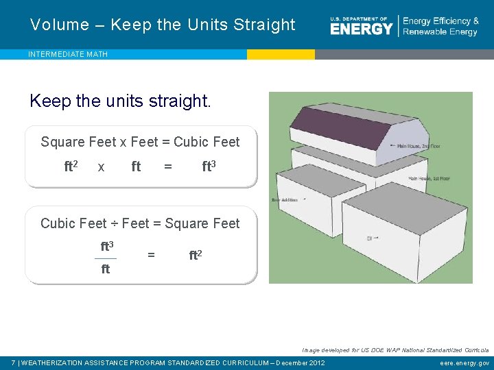 Volume – Keep the Units Straight INTERMEDIATE MATH Keep the units straight. Square Feet