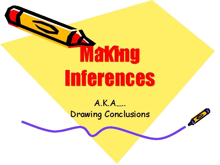 Making Inferences A. K. A…. . Drawing Conclusions 