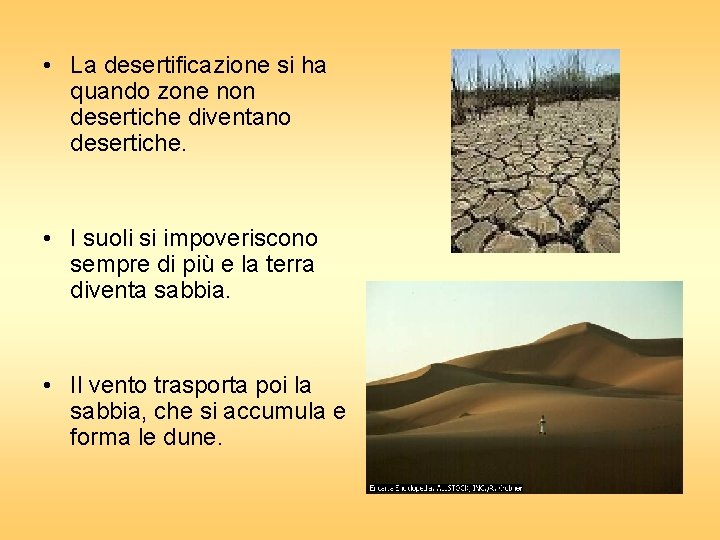  • La desertificazione si ha quando zone non desertiche diventano desertiche. • I