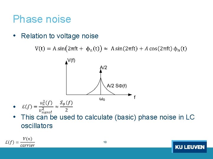 Phase noise • Relation to voltage noise • • This can be used to