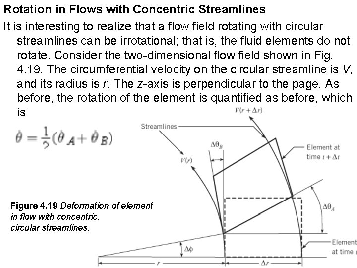 Rotation in Flows with Concentric Streamlines It is interesting to realize that a flow