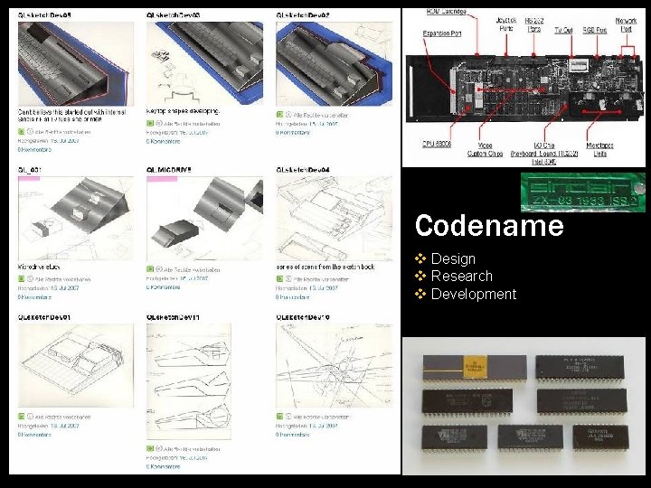 Codename v Design v Research v Development 